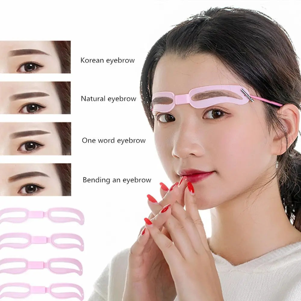 4-Style Reusable Eyebrow Stencil Kit | Brow Shaper Templates Eyebrow Stencil Kit QXL