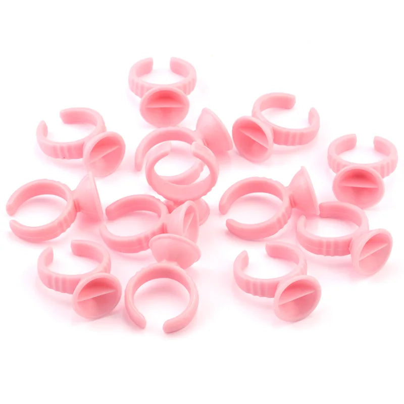100-Pack Disposable Glue Rings for Lash & Tattoo Artists Disposable Glue Rings QXL