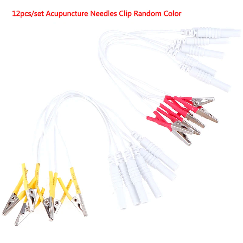 12-Pack Alligator Clip Cables for TENS & Acupuncture Devices Acupuncture Clip Cables QXL