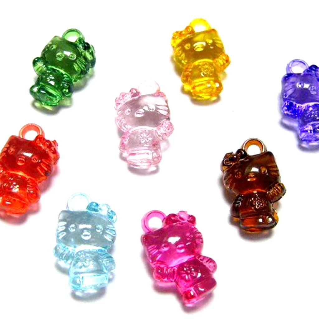 100 Mixed Acrylic Animal Charm Pendants – Cat, Bear & More Acrylic Charm Pendants QXL