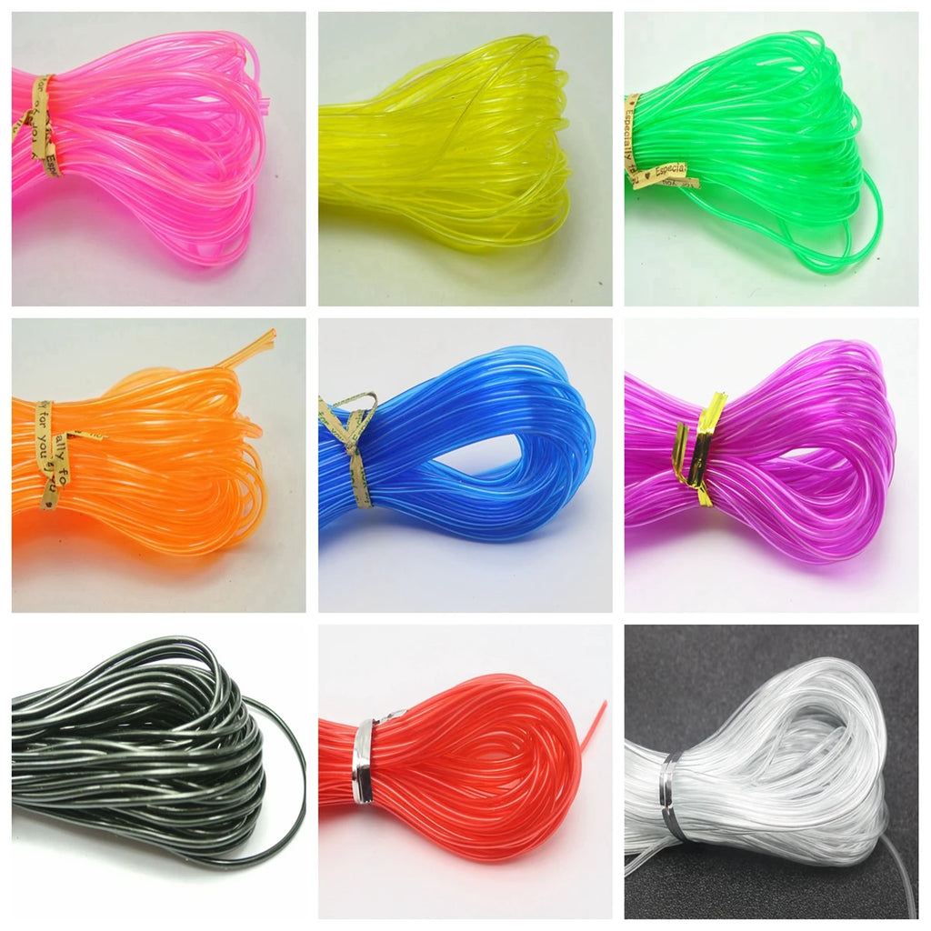 10m Transparent 2mm Hollow Rubber Tubing | Jewelry Cord Cover Jewelry Cord Tubing QXL