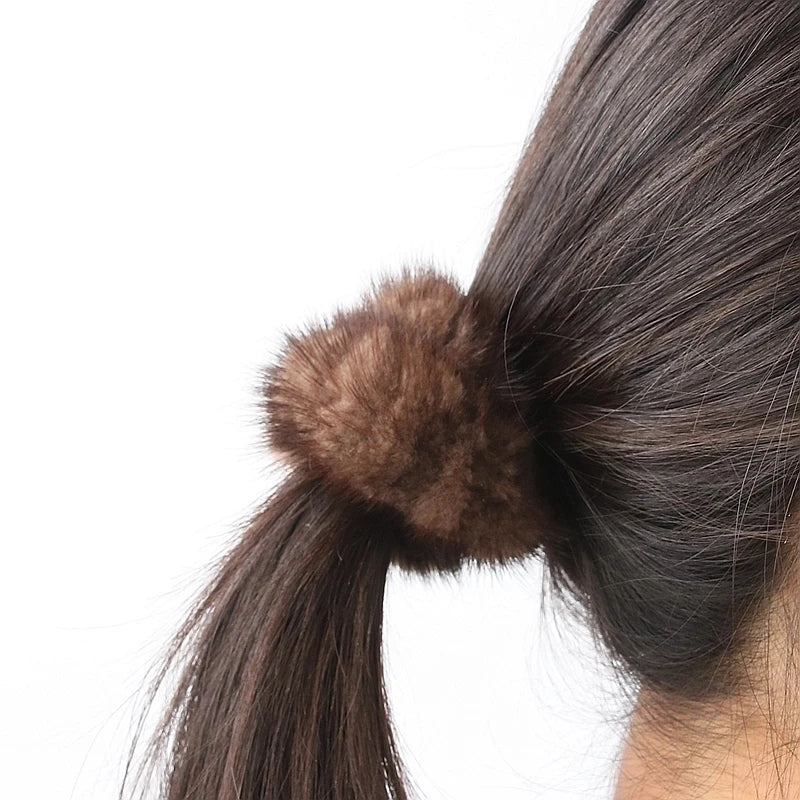 Mink Hair Scrunchie | Elastic Ponytail Band & Wrist Rope Hair Scrunchie QXL
