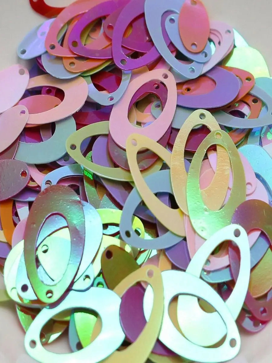 1000-Pack Hollow Oval Sequins Paillettes 14×22mm | 9 Colors Craft Sequins QXL