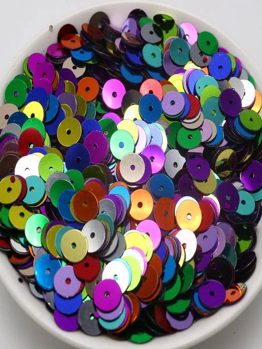 60g Flat Round Loose Sequins 5–12mm | Paillettes for Sewing Craft Sequins QXL