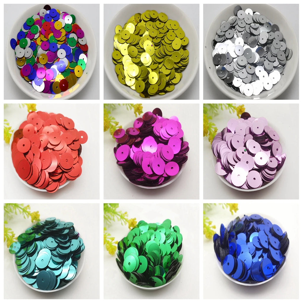 60g Flat Round Loose Sequins 5–12mm | Paillettes for Sewing Craft Sequins QXL