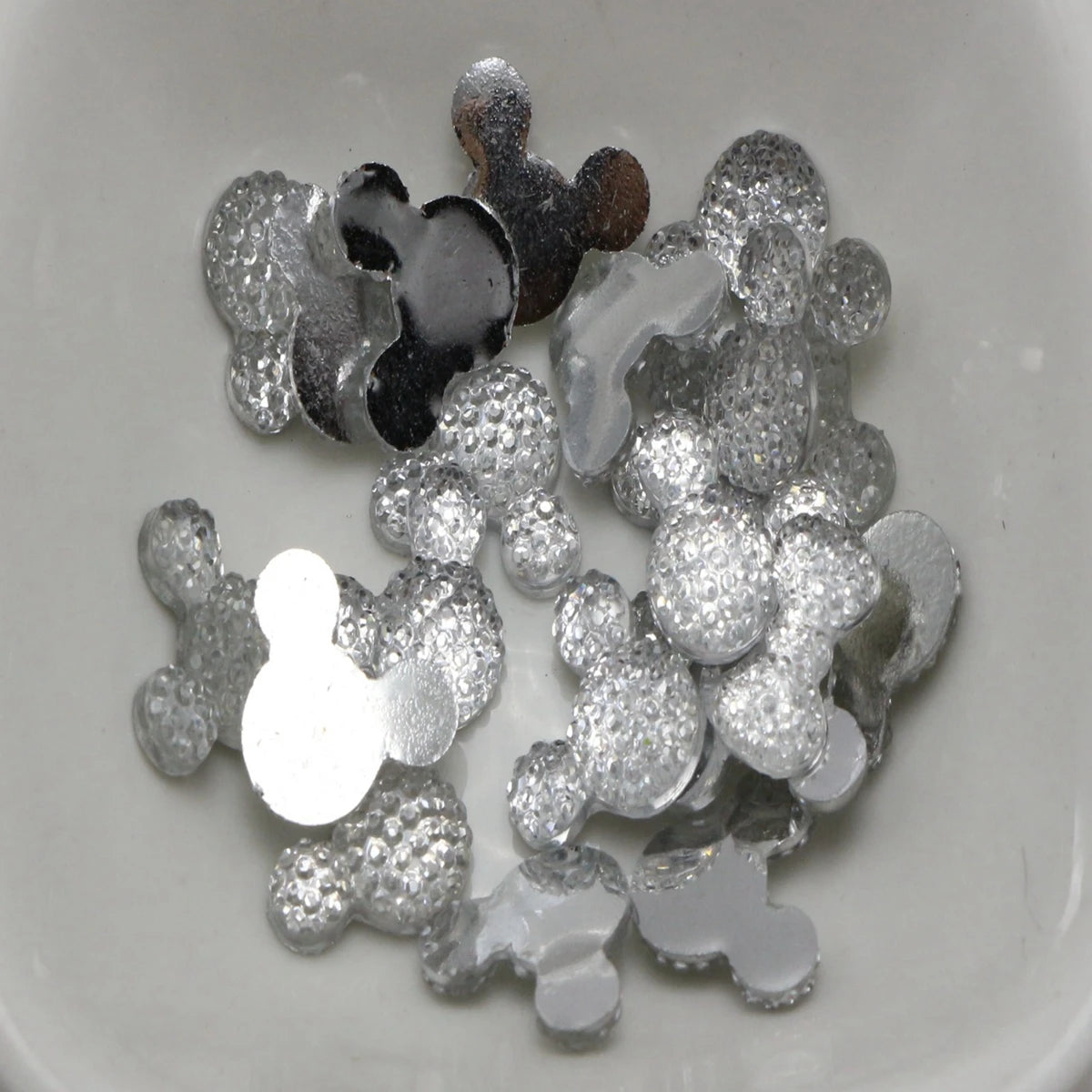 100 Flatback Resin Mouse Head Rhinestone Gems 14x12mm Craft Craft Rhinestone Gems QXL