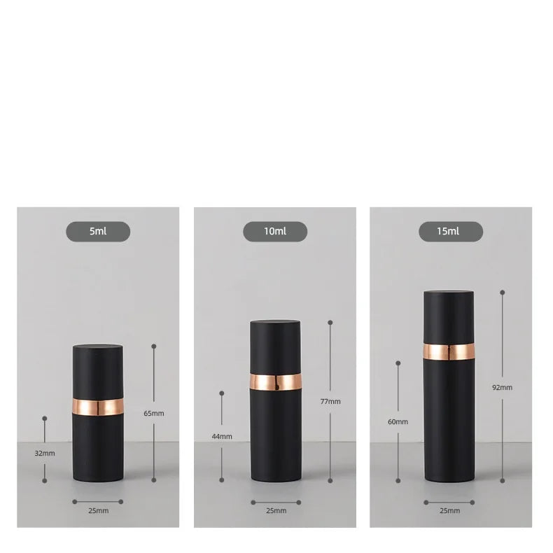 Black Airless Pump Bottle 15ml 30ml 50ml | Travel Lotion Container Airless Pump Bottle QXL