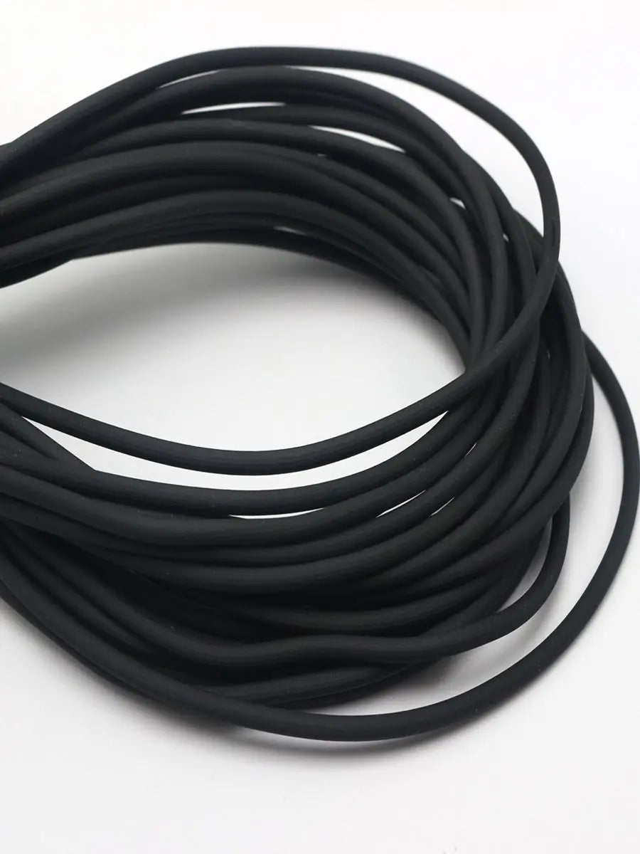 Black 3mm Rubber Cord 5.5 Yards | Jewelry & Necklace Making Jewelry Making Cord QXL Default Title
