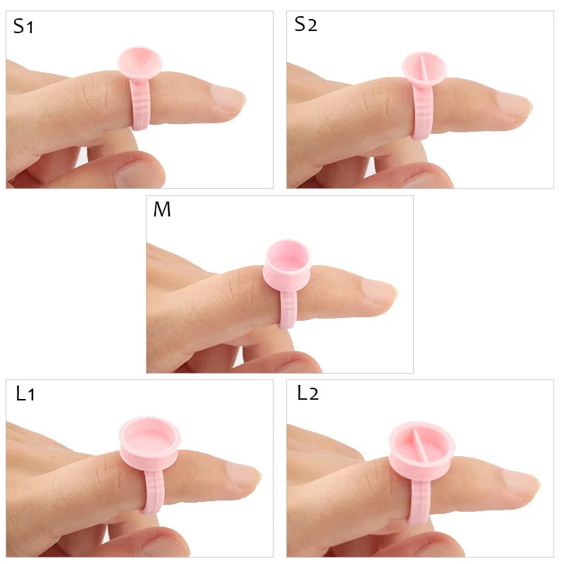 100-Pack Disposable Glue Rings for Lash & Tattoo Artists Disposable Glue Rings QXL
