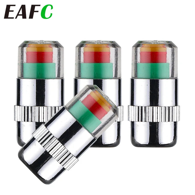 4-Pack Tire Pressure Gauge Cap Sensors | 2.0–2.4 Bar EAFC Tire Pressure Indicator QXL
