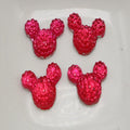 100 Flatback Resin Mouse Head Rhinestone Gems 14x12mm Craft Craft Rhinestone Gems QXL Dark pink