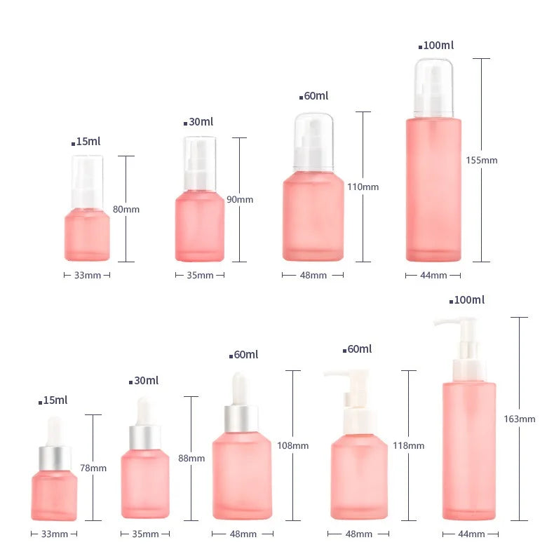 Pink Glass Perfume Spray Bottle Fine Mist Atomizer 15–100ml Perfume Spray Bottle QXL