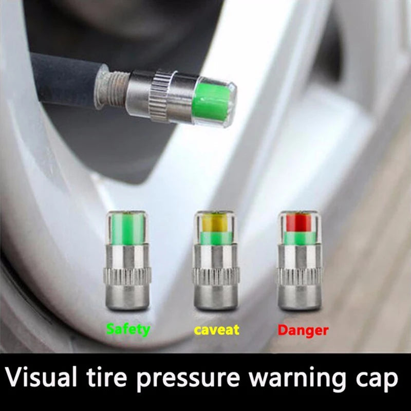4-Pack Tire Pressure Gauge Cap Sensors | 2.0–2.4 Bar EAFC Tire Pressure Indicator QXL
