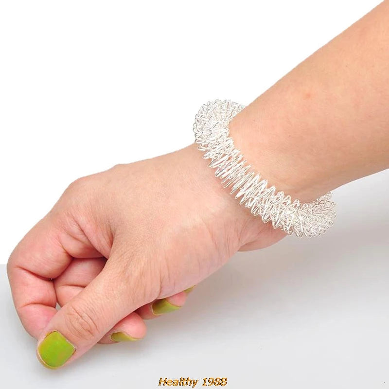 Stainless Steel Wrist Acupressure Massage Ring | Unisex Acupressure Massage Ring QXL