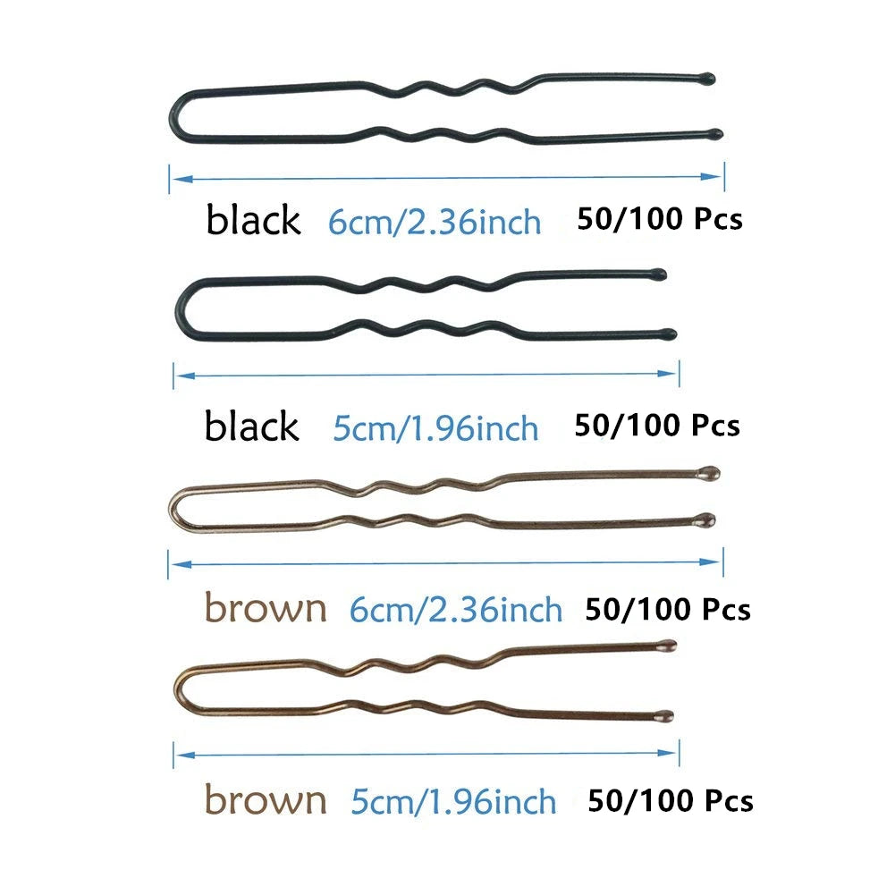 500-Pack U-Shaped Bobby Pins | Blonde, Black, Brown & Silver Hair Pins Set QXL