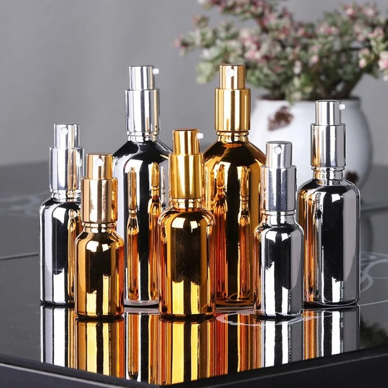 Refillable Perfume Spray Bottle 10ml–100ml | Gold & Silver Perfume Spray Bottle QXL