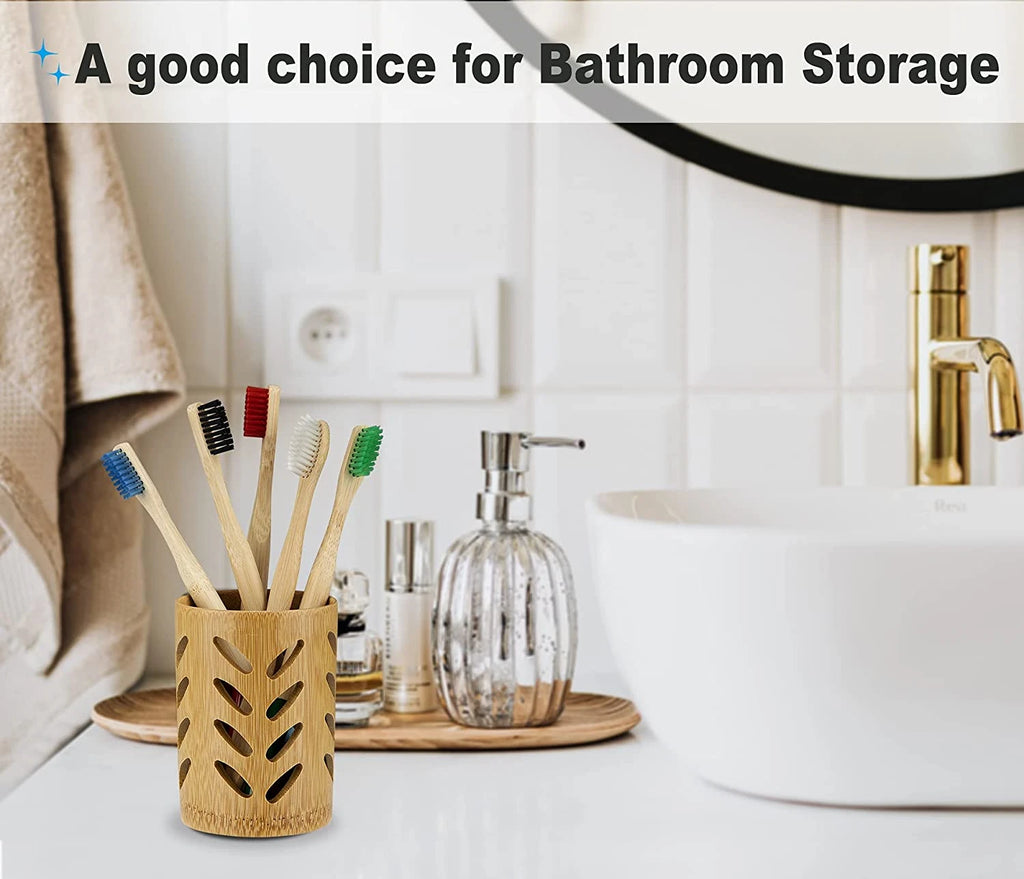 Bamboo Toothbrush Holder | Drainage & 360° Air Circulation Toothbrush Holder QXL