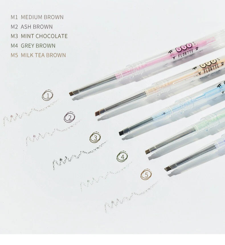 Flortte Superfine Double-Head Eyebrow Pencil | Waterproof Eyebrow Pencil QXL