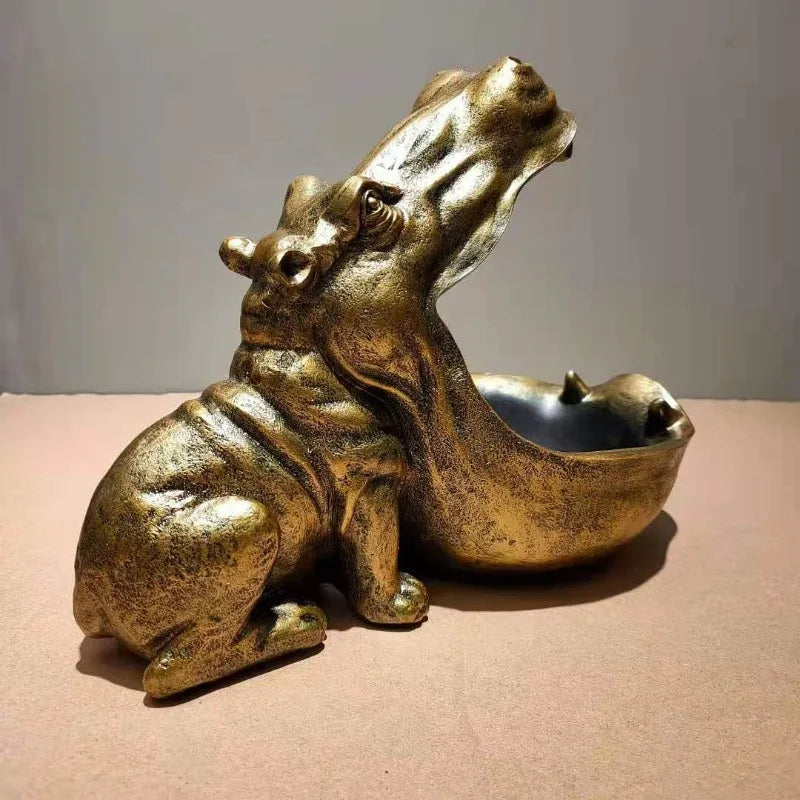 Nordic Hippo Resin Storage Tray | Key Bowl & Desk Organizer Decorative Storage Tray QXL