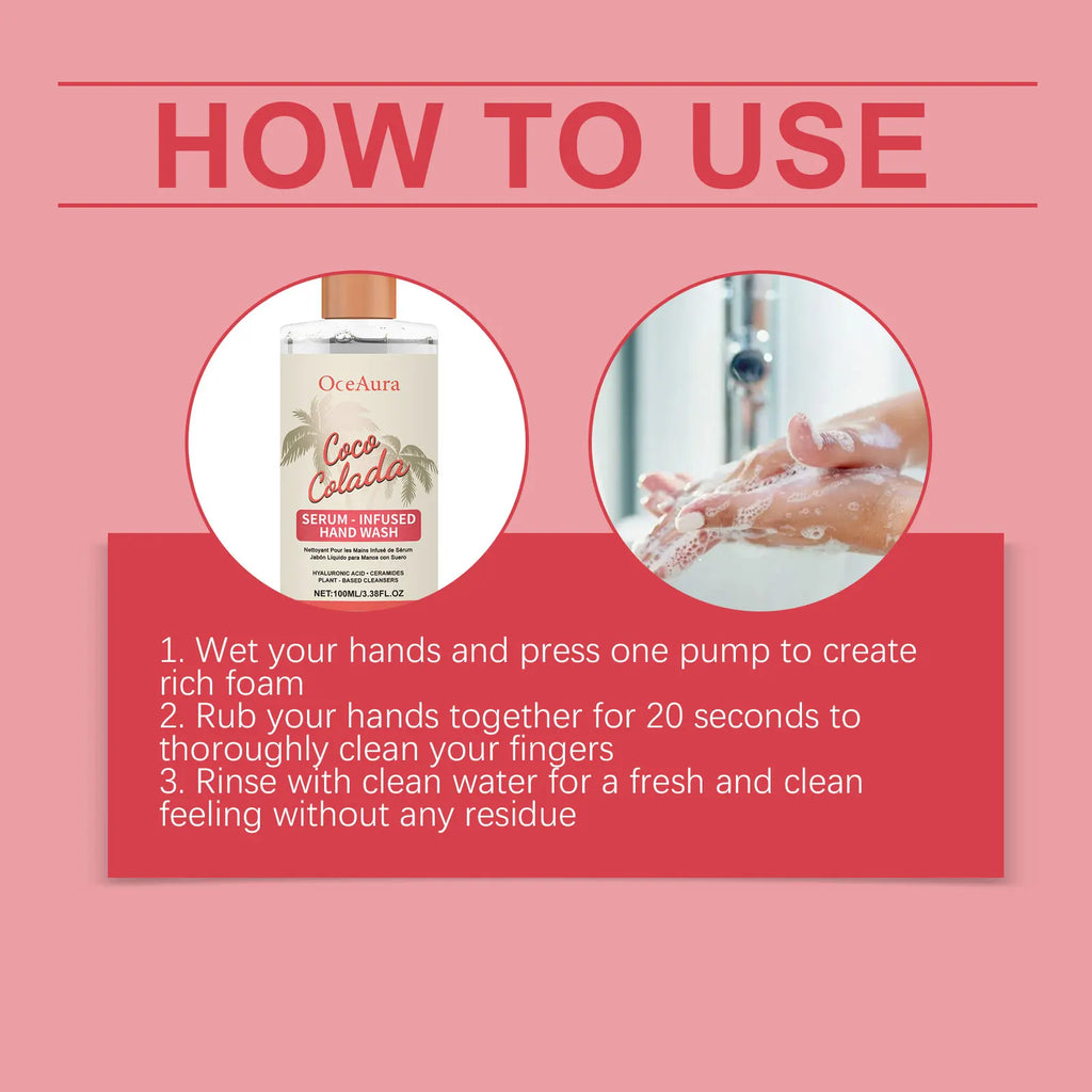 OceAura Coconut Hand Wash | Moisturizing Liquid Soap 100ml Liquid Hand Wash QXL