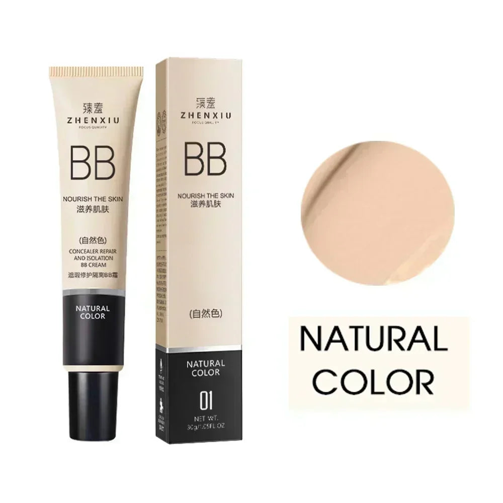 Matte BB Cream Liquid Foundation Full Coverage Concealer 50ml Liquid BB Foundation QXL natural
