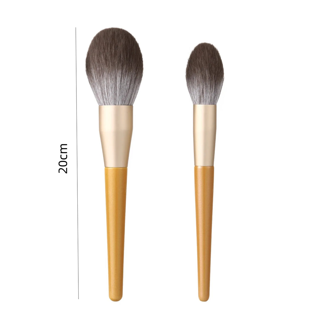 Large Loose Powder Brush | Gold-Plated Soft Makeup Brush Loose Powder Brush QXL Large Small - Gold