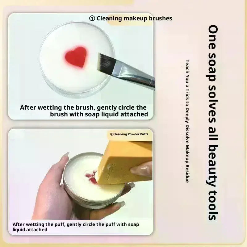 YOVIP 100g Makeup Brush Cleaner Soap + Cleaning Pad Brush Cleaner Soap QXL Default Title
