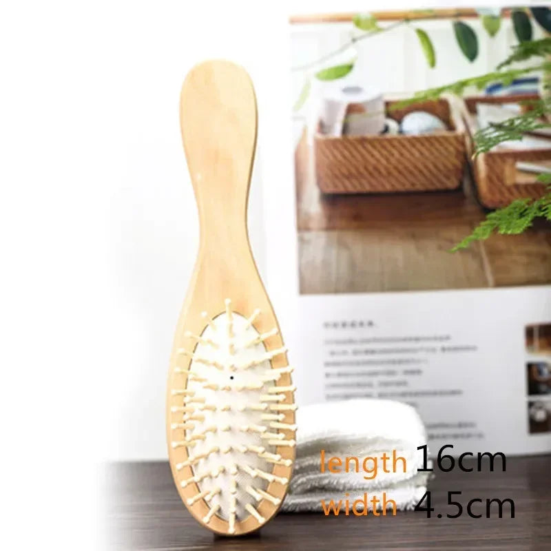 Bamboo Wood Hair Brush & Scalp Massage Comb | 3 Sizes Bamboo Hair Brush QXL