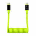 240W USB-C Retractable Fast Charging Cable – Spring Coil USB-C Charging Cable QXL Type C to Type C 1m