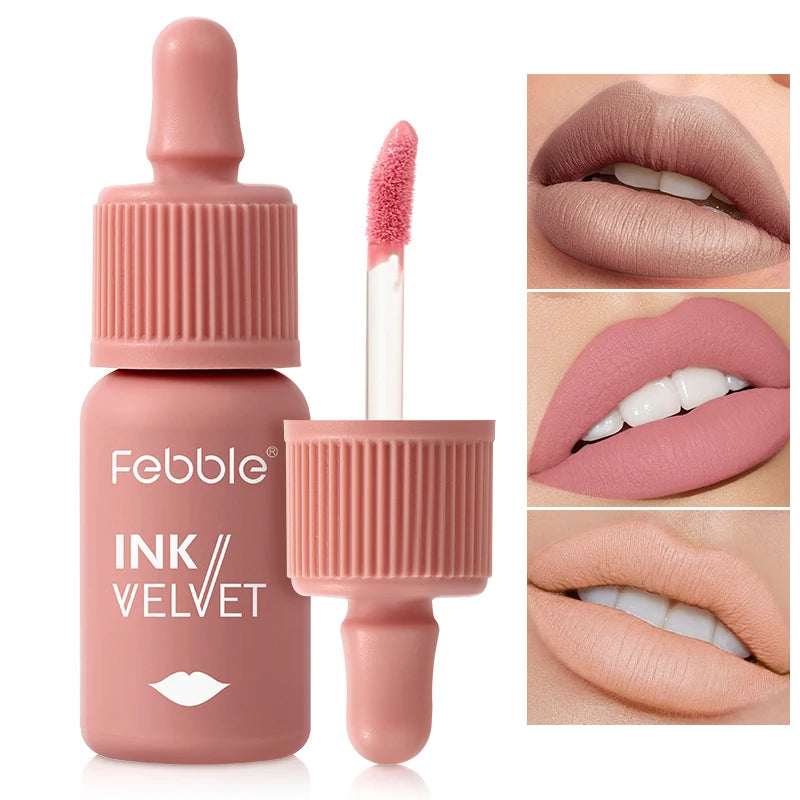 Febble 6-Shade Matte Velvet Liquid Lipstick | Long-Lasting Nude Liquid Lipstick Set QXL