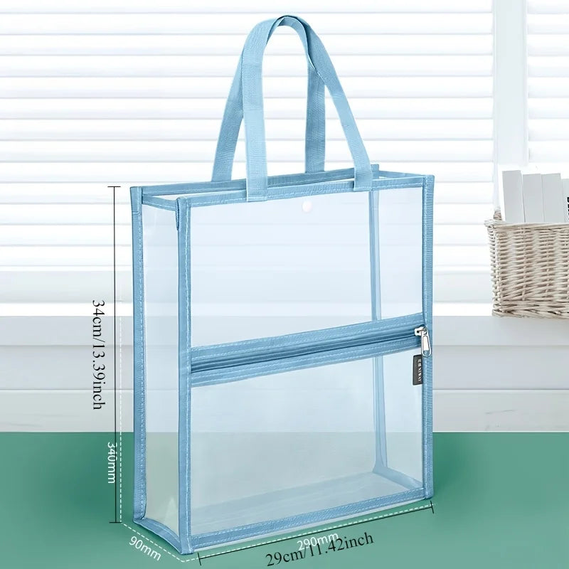 Transparent A4 File Bag | Foldable Document Organizer Document File Bag QXL