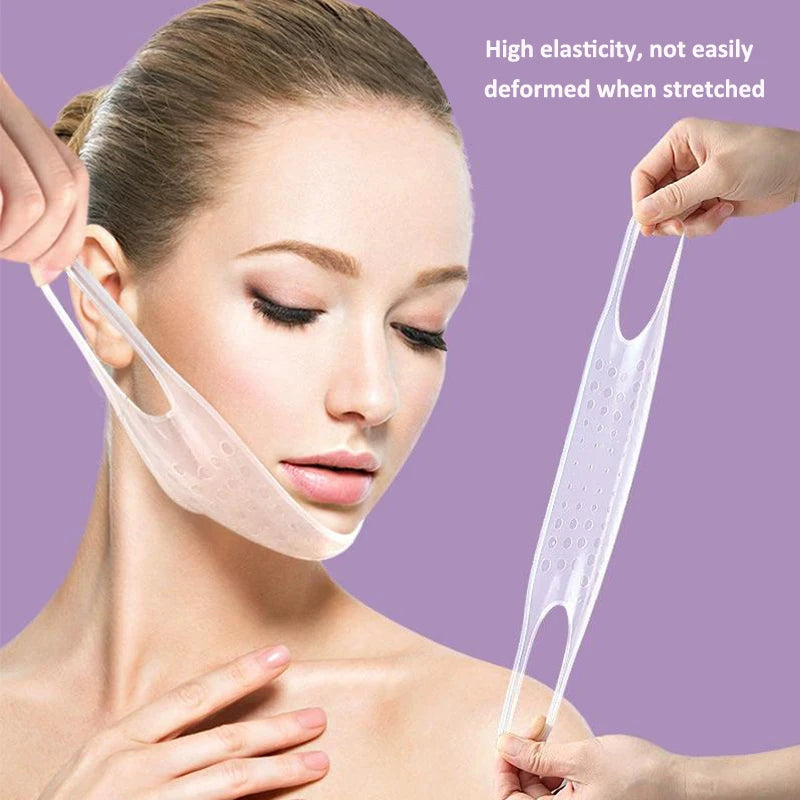 Silicone V-Face Lifting Strap | Reusable Chin Contouring Band Face Lifting Strap QXL
