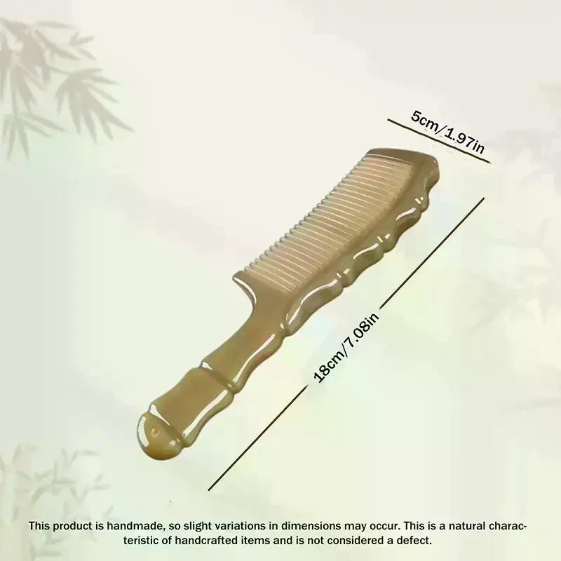 Natural Ox Horn Comb – Anti-Static Fine Tooth Scalp Massager Hair Comb QXL