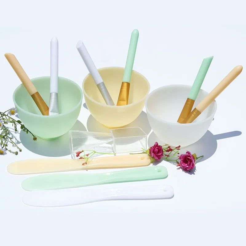 4-Piece Silicone Face Mask Mixing Bowl & Applicator Set Face Mask Tool Kit QXL