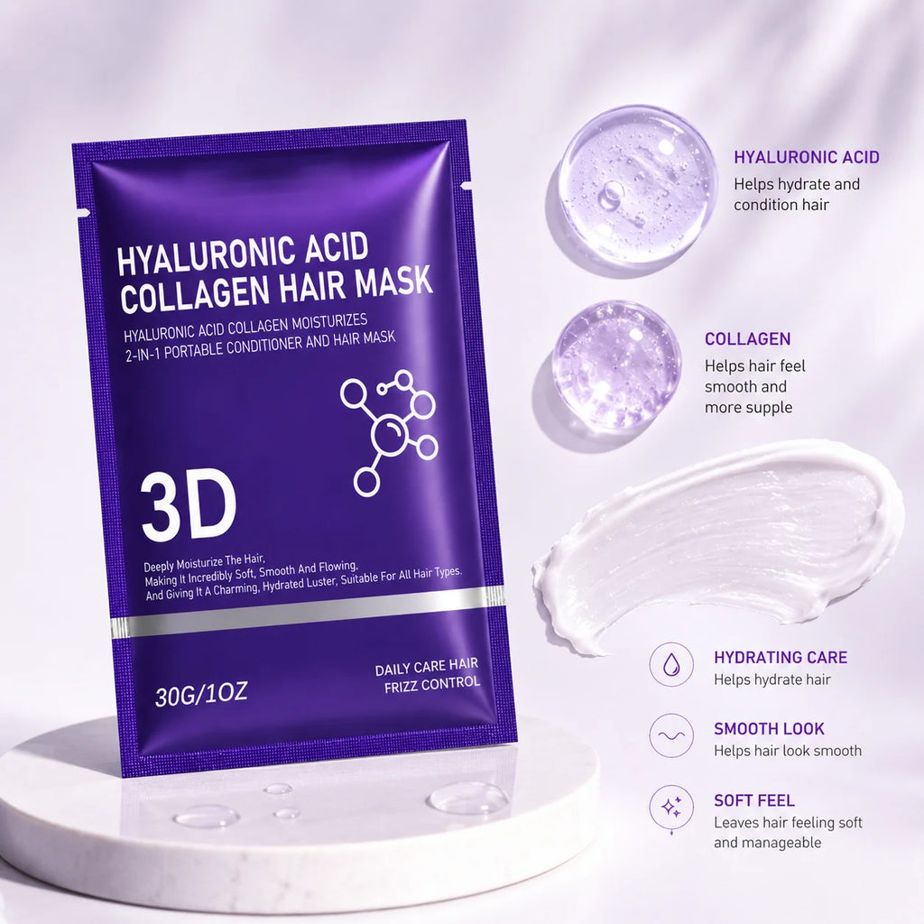 Hyaluronic Acid Hair Mask | Deep Moisture Treatment 2/3/5 Pack Hair Mask Treatment QXL