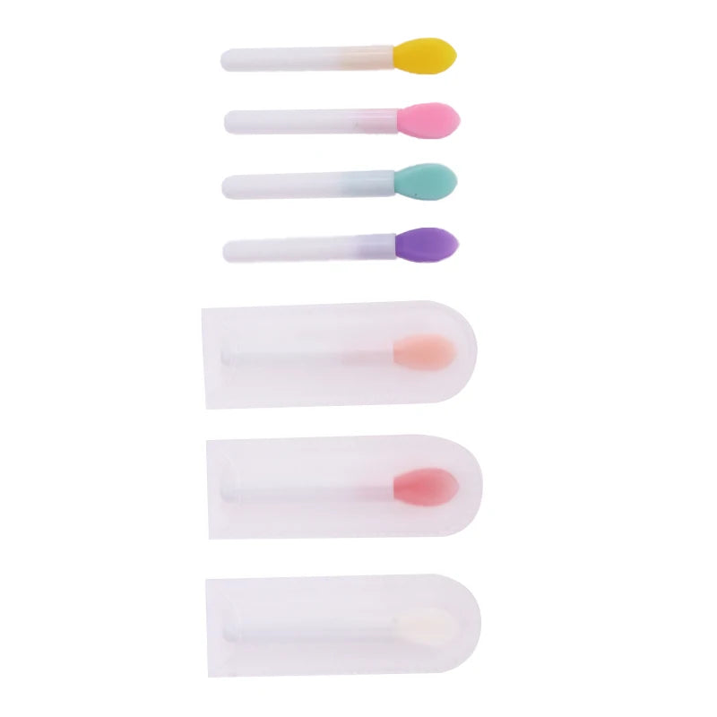 10-Pack Mini Silicone Lip Brush Set | Portable Applicators Lip Applicator Brush QXL