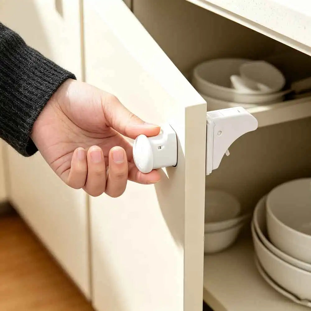 Magnetic Baby Safety Locks – Invisible Cabinet & Drawer Latches Baby Safety Lock QXL