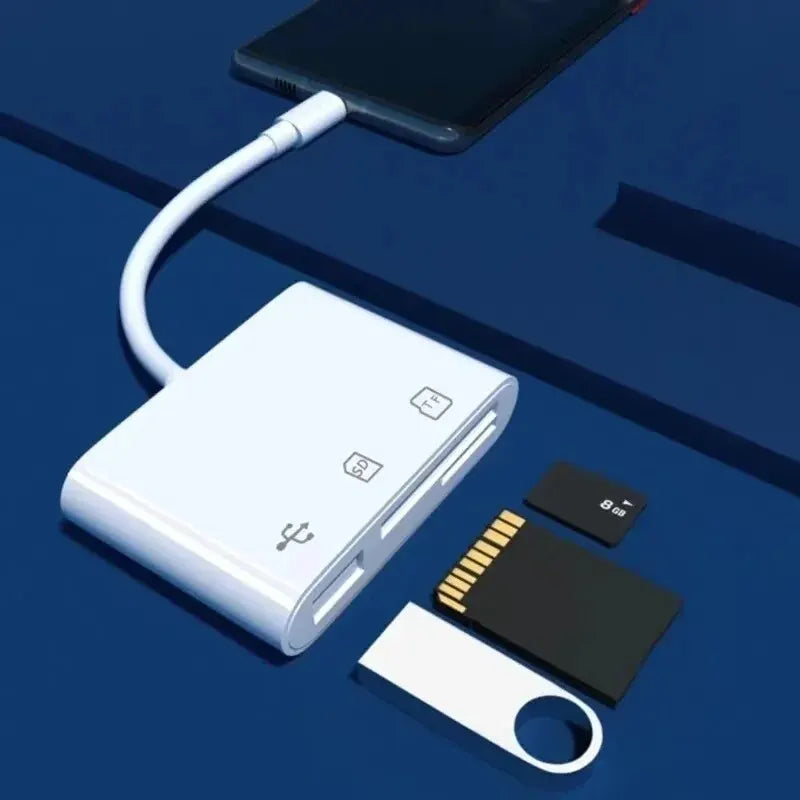 3-in-1 USB-C SD/TF Card Reader OTG Adapter | Fast Transfer Memory Card Reader QXL