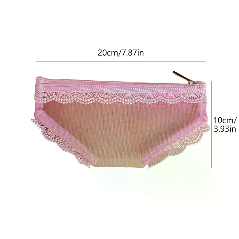 Novelty Briefs-Shaped Mesh Cosmetic Bag | Travel Makeup Pouch Cosmetic Travel Bag QXL