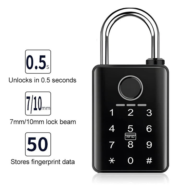 Tuya Smart Fingerprint Padlock | Waterproof Keyless Bluetooth Smart Padlock QXL