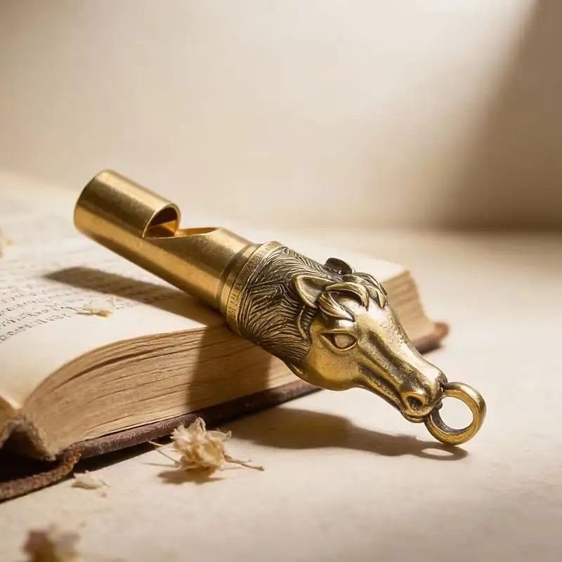 Brass Horse Whistle | High-Pitch Emergency Signal Outdoor Emergency Signal Whistle QXL