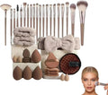 40-Piece Coffee Brown Professional Makeup Brush Set Makeup Brush Set QXL 40pcs brown