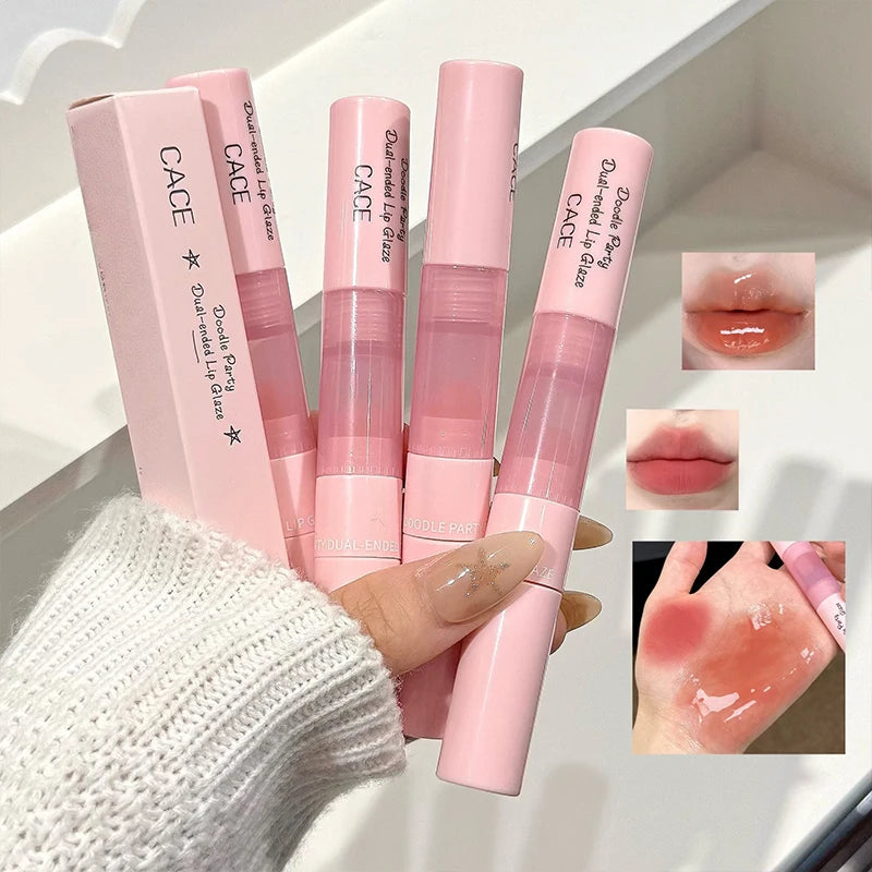 CACE 2-in-1 Mirror Lip Gloss & Matte Lip Stain Stick Lip Gloss Stain QXL