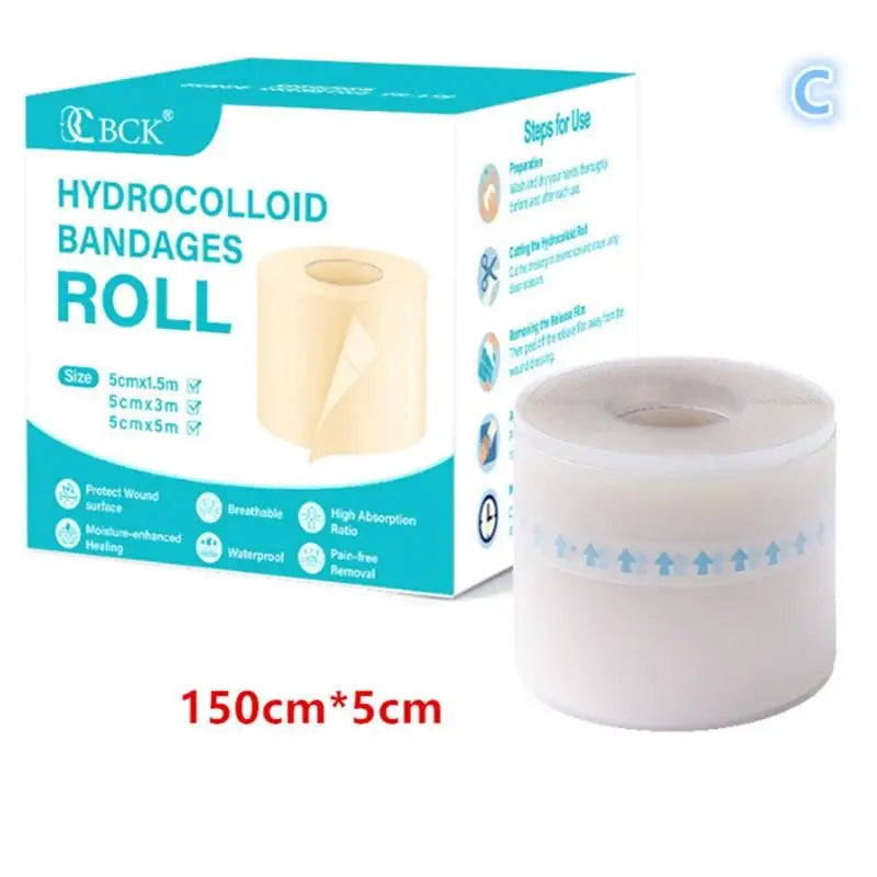Hydrocolloid Roll Bandage | Self-Adhesive Wound Dressing 5×150cm Wound Dressing Roll QXL C