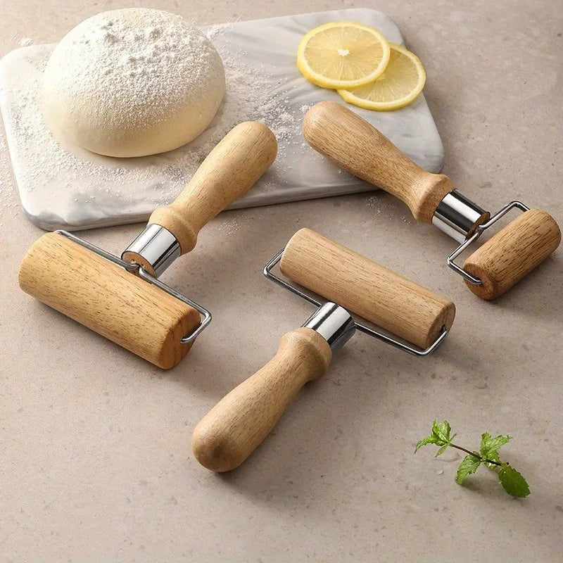 Wooden Rolling Pin for Baking | Thick Handle Dough Roller Wooden Rolling Pin QXL