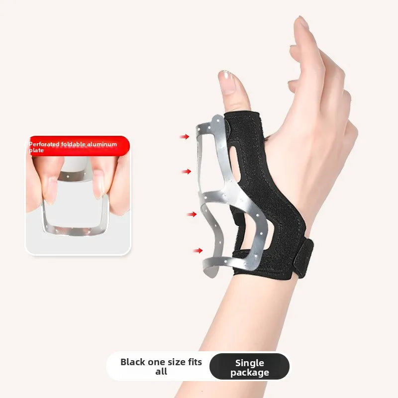 Breathable Wrist & Thumb Guard with Aluminum Support Plate Wrist & Thumb Brace QXL Black 1pc
