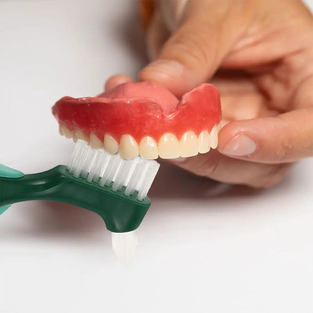 4-Pack Dual-Head Denture Cleaning Brush | Hard Bristle Set Denture Cleaning Brush QXL Default Title