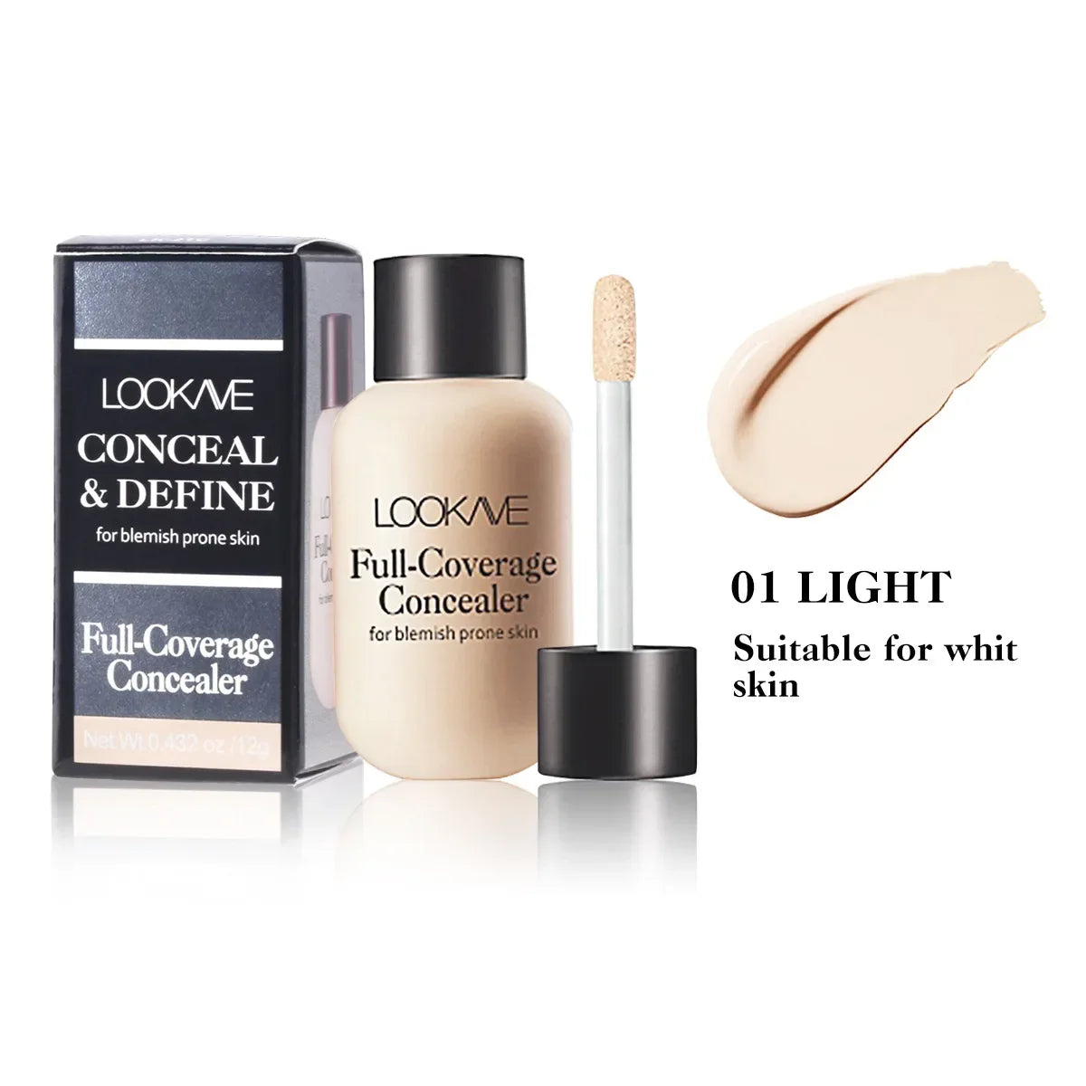 Full Coverage Liquid Concealer Foundation | Waterproof Cream Liquid Concealer Foundation QXL light