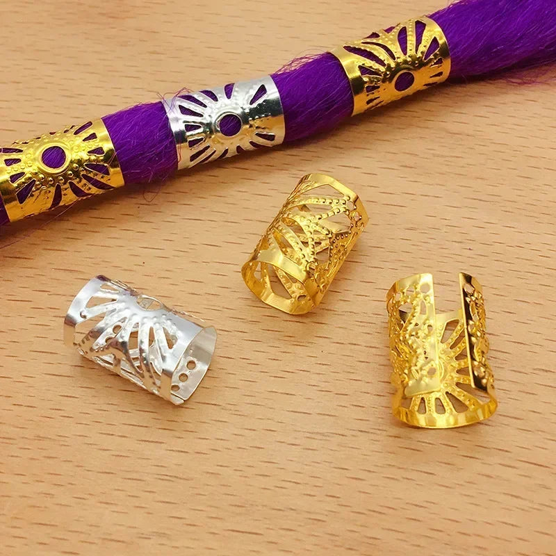 50/100-Pack Metal Hair Braid Rings | Dread Lock Cuffs Hair Braid Rings QXL