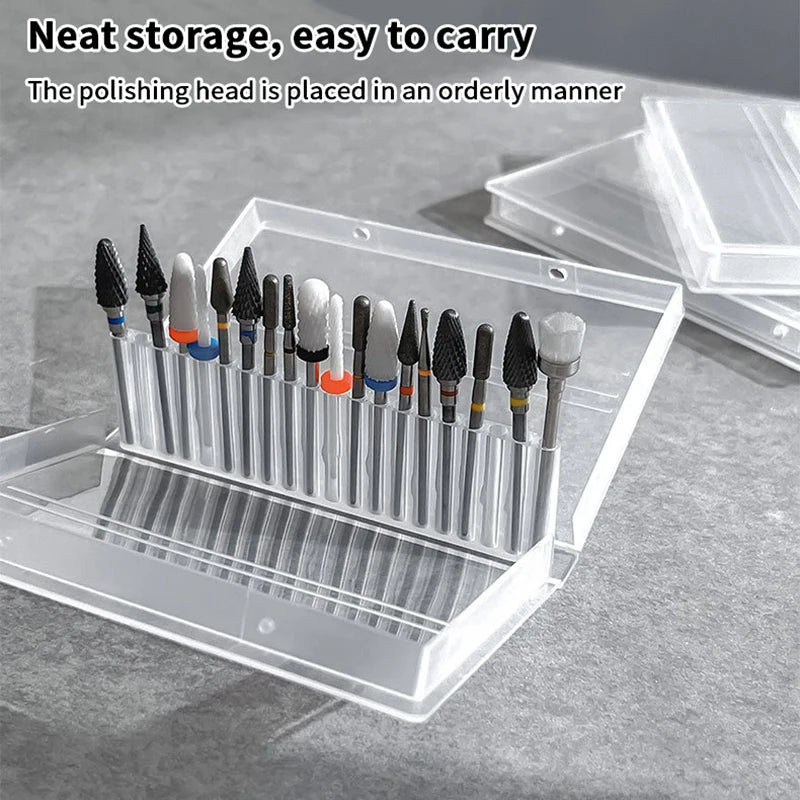 20/24-Hole Nail Drill Bit Storage Box & Organizer | Dustproof Nail Bit Organizer QXL